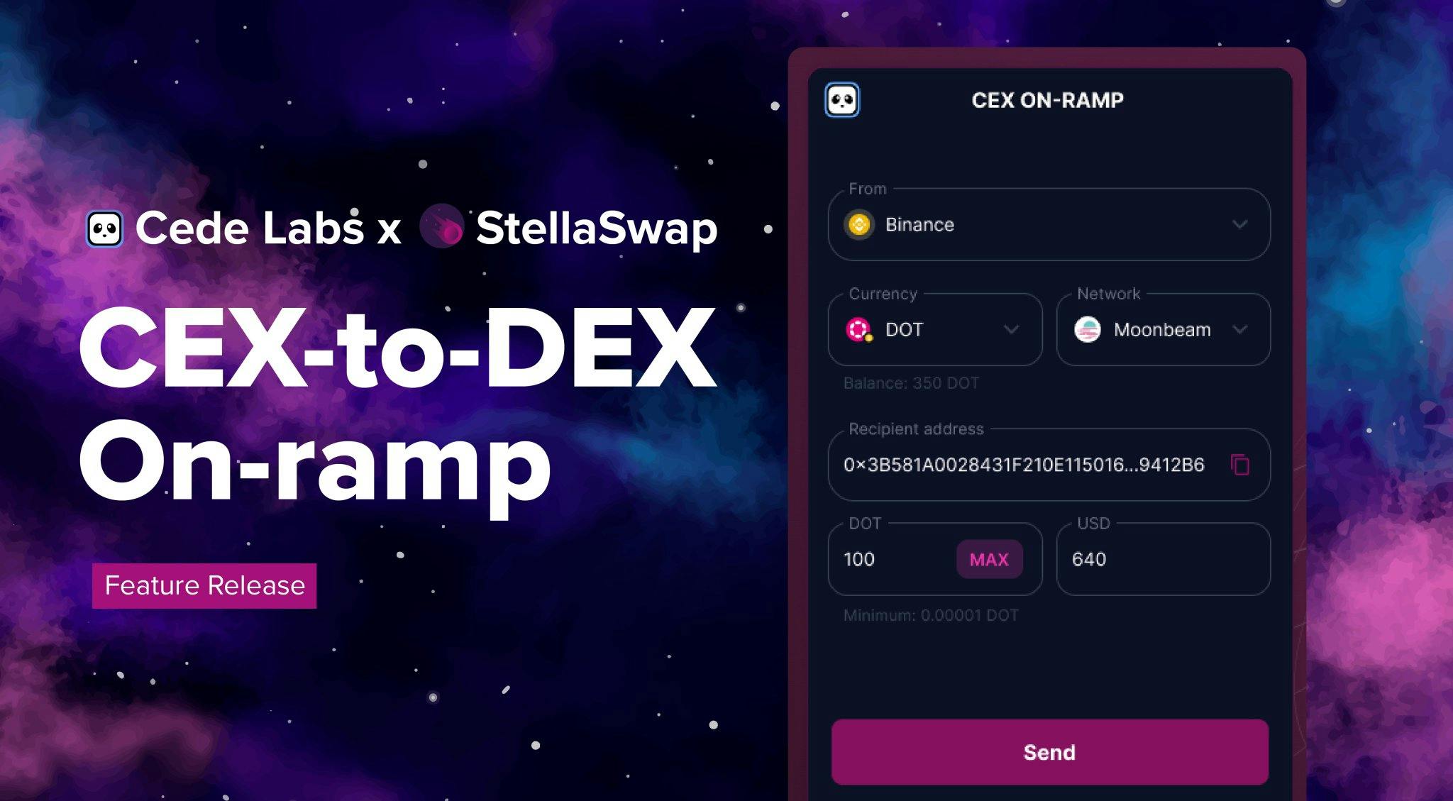 Stellaswap introduces a CEX on-ramp feature