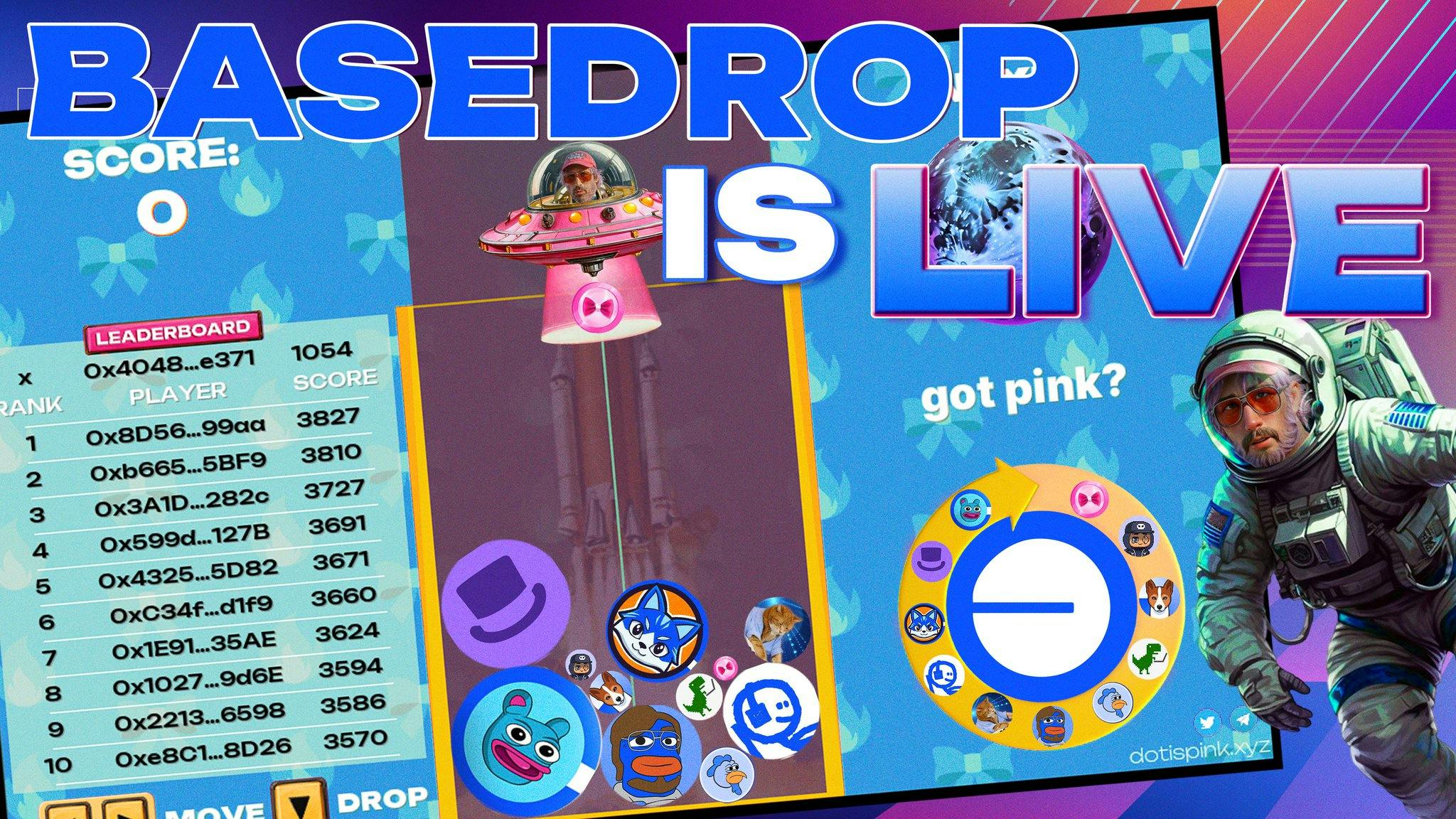 Pinkdrop land on Base with BASEDROP