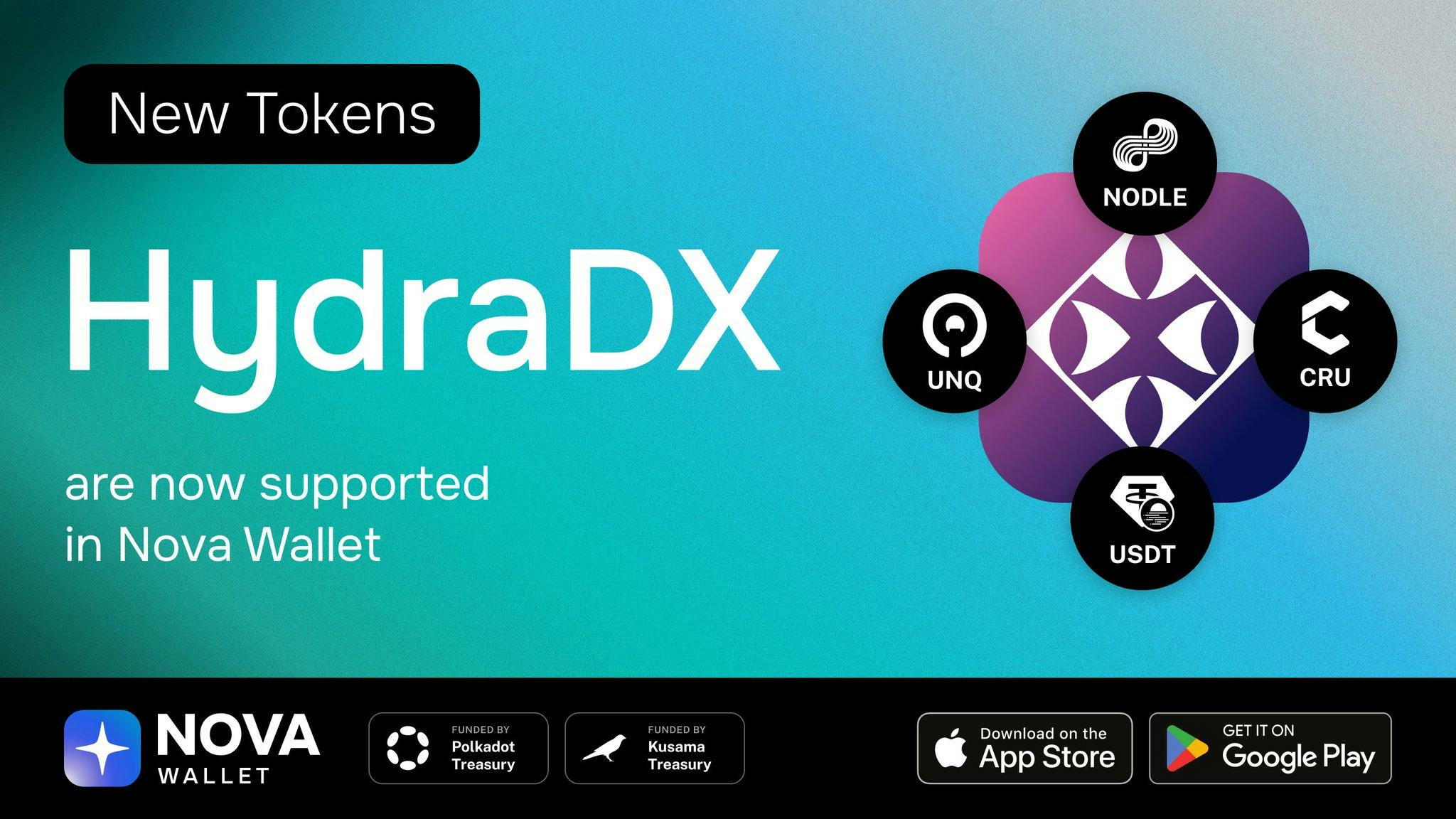 New HydraDX Tokens on NovaWallet