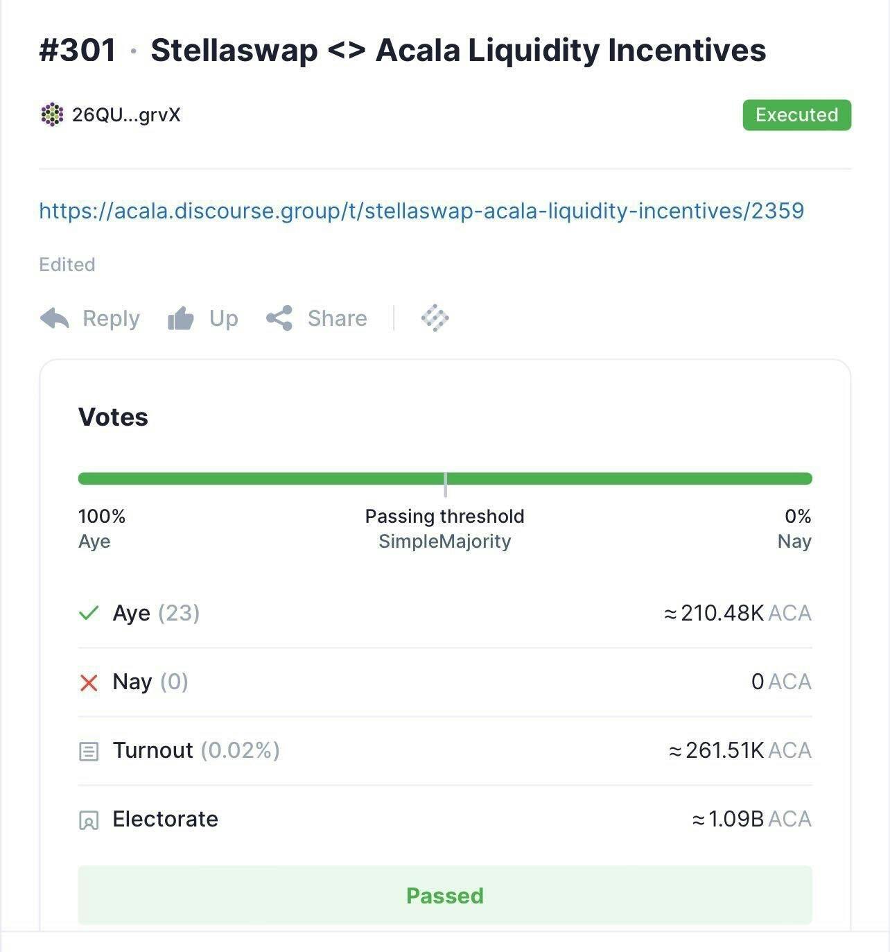 Acala approves proposal by StellaSwap to incentivize pools.