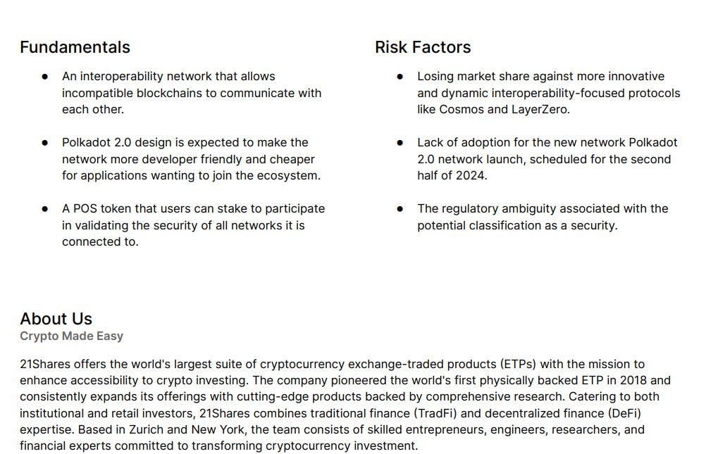 We want a Polkadot Etf?